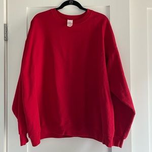 Bright Red Hanes Oversized Crewneck